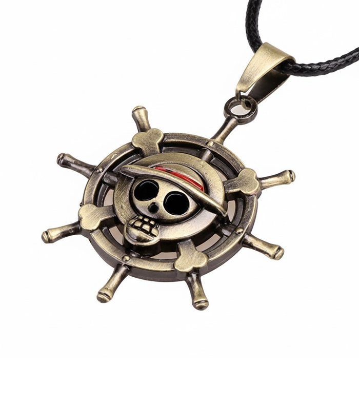1 One Piece Straw Hat Pirates Necklace – Luffy Jolly Roger - Image 1