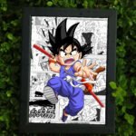 Kid Goku Wall Art – Manga Background (13cm x 15cm)