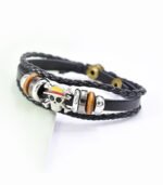 One Piece Bracelet – Straw Hat Pirates Skull Logo Leather Wristband - Image 3