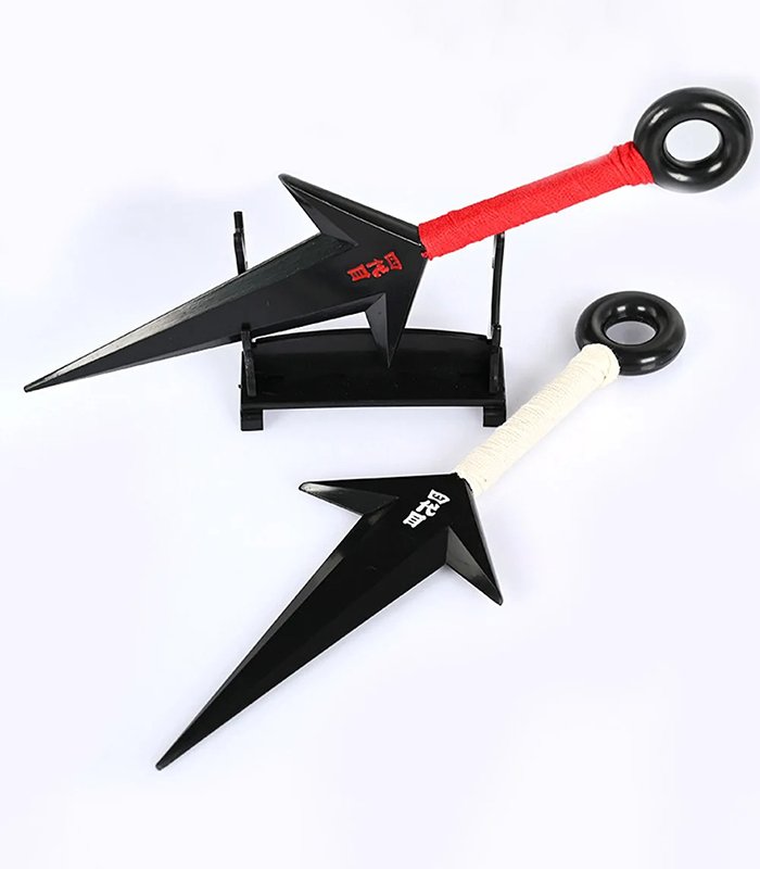 naruto-kunai1 Naruto Kunai with Display Stand – Cosplay Prop (Red or White Handle) - Image 1