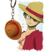 Handmade Luffy Straw Hat Keychain – One Piece Crochet Edition