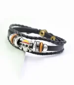 One Piece Straw Hat Pirates Bracelet – Luffy Skull Leather Band - Image 3