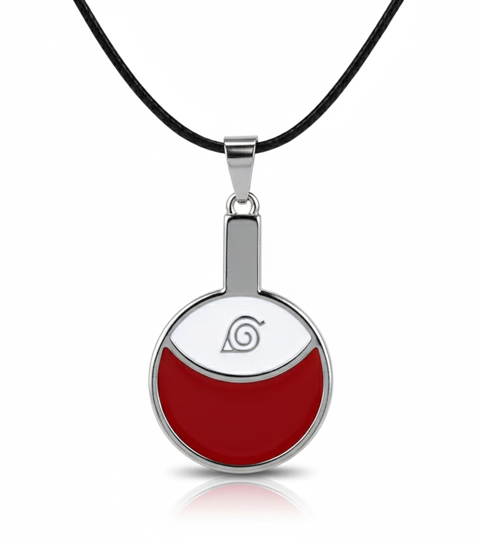 naruto-neck1 Naruto Uchiha Clan Necklace – Half Moon Konoha Pendant - Image 1