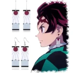 Tanjiro Hanafuda Earrings – Demon Slayer Anime Cosplay Jewelry