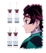Tanjiro Hanafuda Earrings – Demon Slayer Anime Cosplay Jewelry