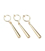 Zoro Three Gold Drop Earrings – One Piece Anime Jewelry - Image 2