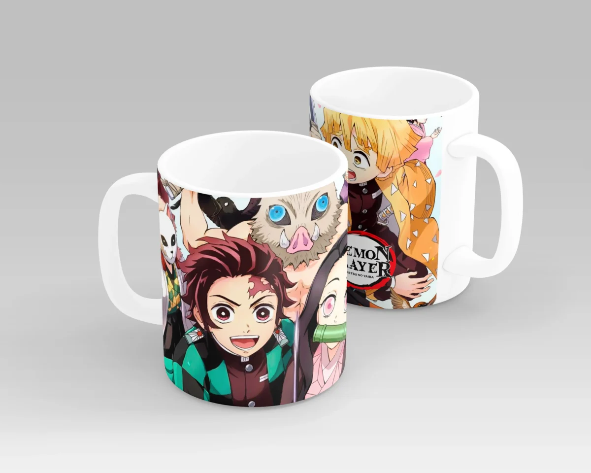 Demon Slayer Group Characters Mug – Premium Anime Coffee Cup - Image 1