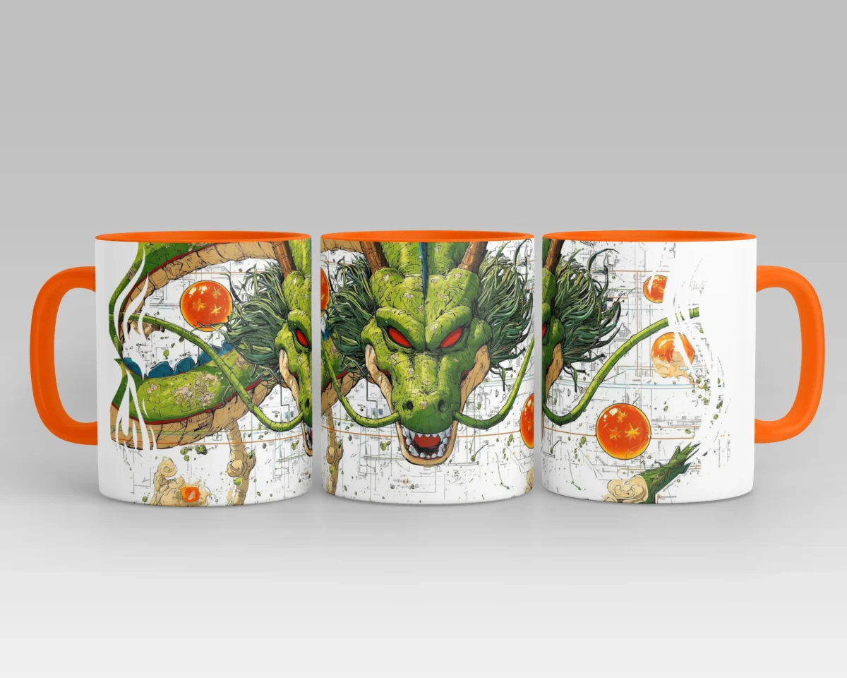 Shenron Dragon Ball Anime Mug – Orange Handle Coffee Cup - Image 2