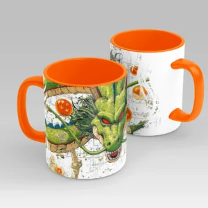 Shenron Dragon Ball Anime Mug – Orange Handle Coffee Cup