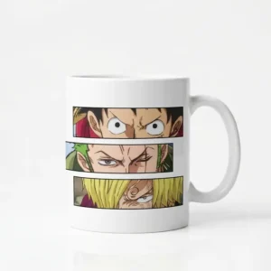 One Piece Trio Eyes Mug – Luffy, Zoro & Sanji Anime Coffee Cup